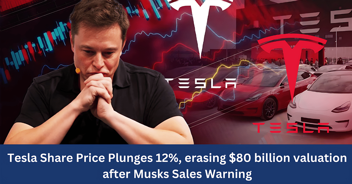 Tesla Share Price Plunges 12%